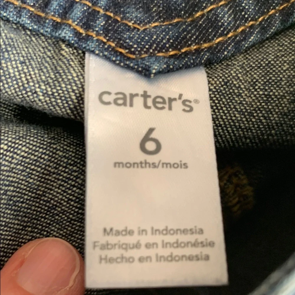 Carter’s Denim Overalls and Gray T-Shirt Set 6 Months